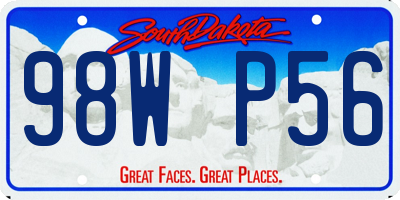 SD license plate 98WP56