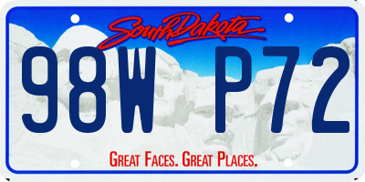 SD license plate 98WP72