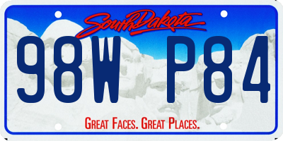 SD license plate 98WP84