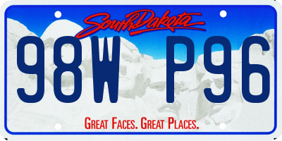 SD license plate 98WP96