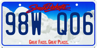 SD license plate 98WQ06