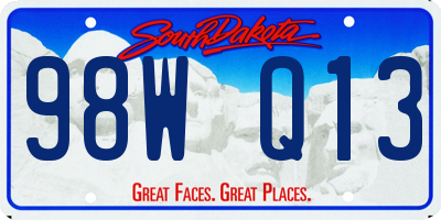 SD license plate 98WQ13
