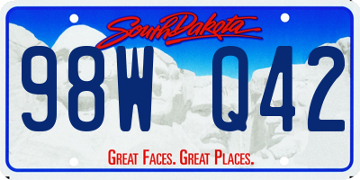 SD license plate 98WQ42