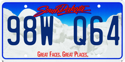 SD license plate 98WQ64