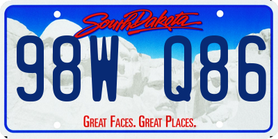 SD license plate 98WQ86