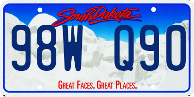 SD license plate 98WQ90