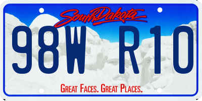 SD license plate 98WR10