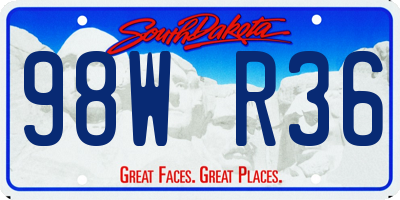 SD license plate 98WR36