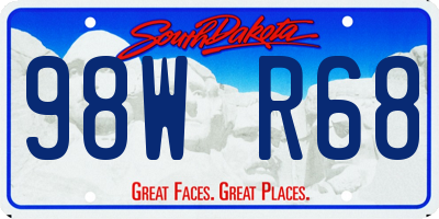 SD license plate 98WR68