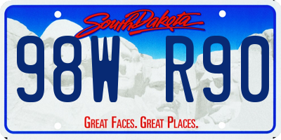 SD license plate 98WR90