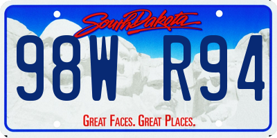 SD license plate 98WR94