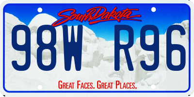 SD license plate 98WR96