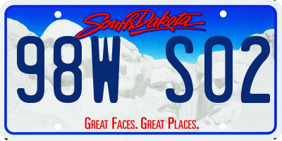 SD license plate 98WS02