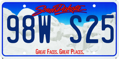 SD license plate 98WS25