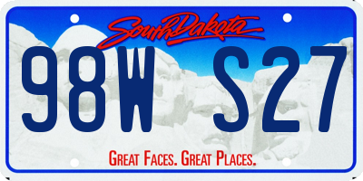 SD license plate 98WS27