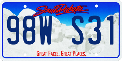 SD license plate 98WS31