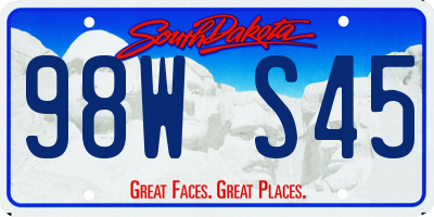 SD license plate 98WS45