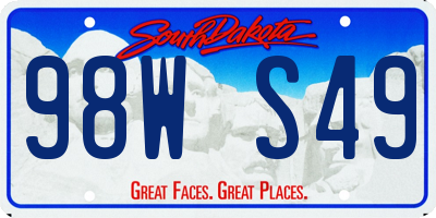 SD license plate 98WS49