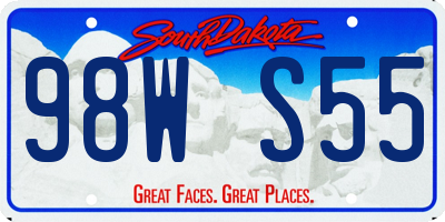 SD license plate 98WS55