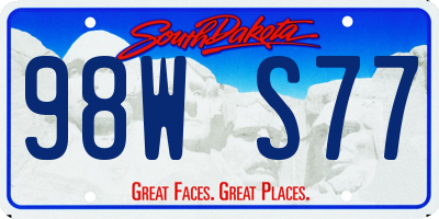 SD license plate 98WS77