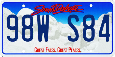 SD license plate 98WS84