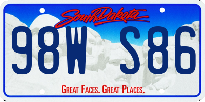 SD license plate 98WS86