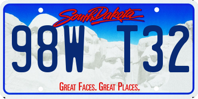 SD license plate 98WT32