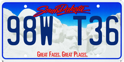 SD license plate 98WT36