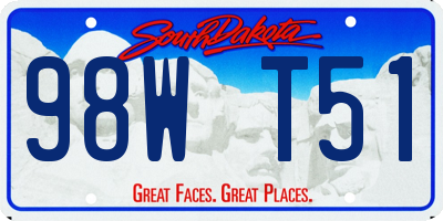 SD license plate 98WT51