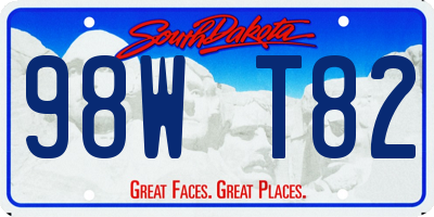 SD license plate 98WT82