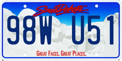 SD license plate 98WU51