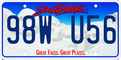 SD license plate 98WU56