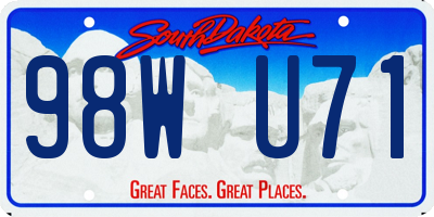 SD license plate 98WU71
