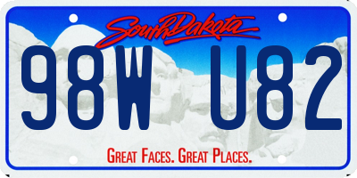 SD license plate 98WU82