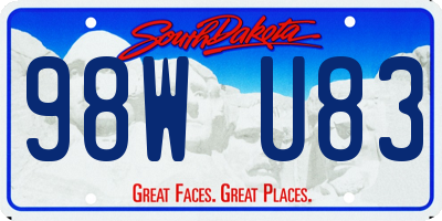 SD license plate 98WU83