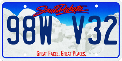 SD license plate 98WV32