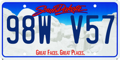 SD license plate 98WV57