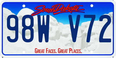 SD license plate 98WV72