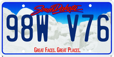 SD license plate 98WV76