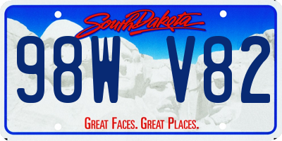 SD license plate 98WV82