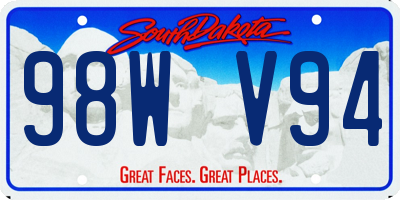 SD license plate 98WV94