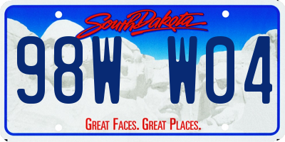SD license plate 98WW04