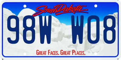 SD license plate 98WW08