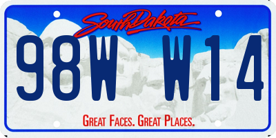 SD license plate 98WW14