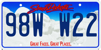 SD license plate 98WW22