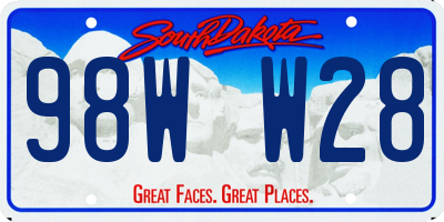 SD license plate 98WW28