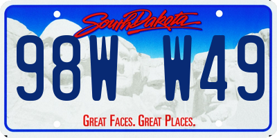SD license plate 98WW49
