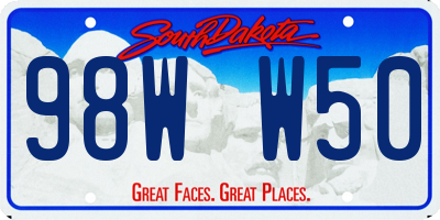 SD license plate 98WW50