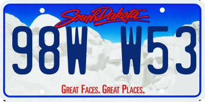 SD license plate 98WW53
