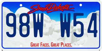 SD license plate 98WW54